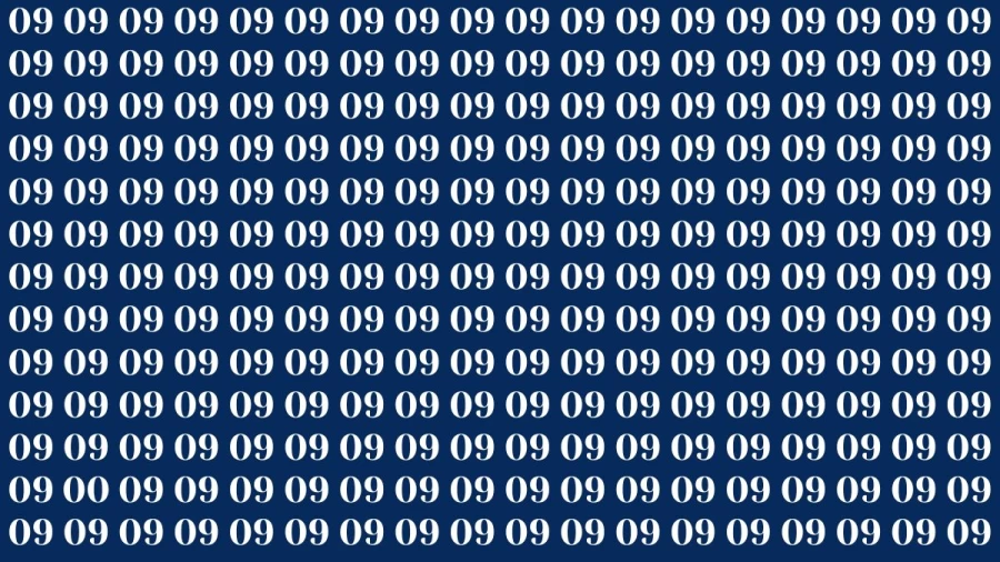 Observation Brain Test: If you have Sharp Eyes Find the Number 00 among 09 in 20 Secs