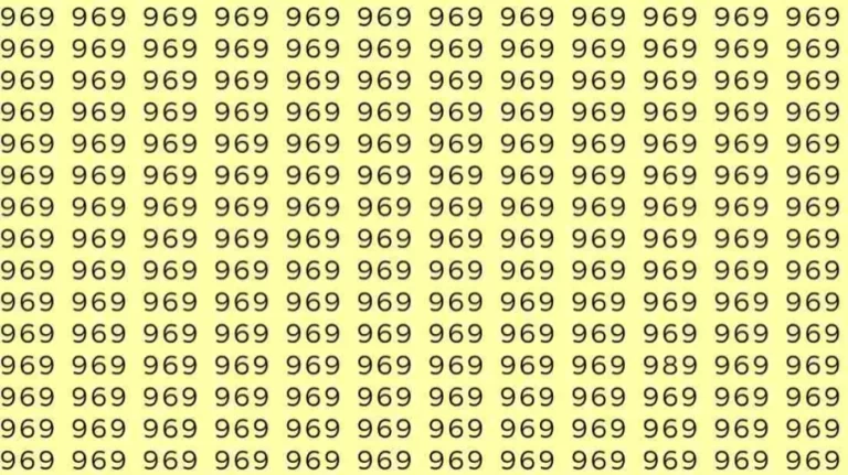 Optical Illusion Skill Test: If you have hawk eyes find 989 among 969 in 12 Seconds?