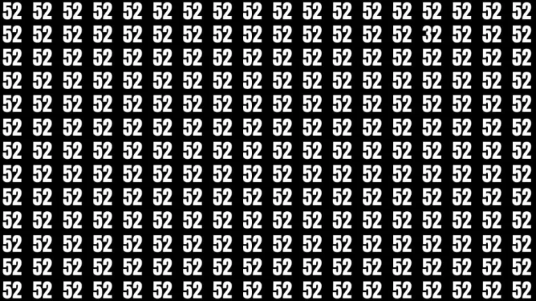 Observation Brain Test: If you have Keen Eyes Find the Number 32 among 52 in 15 Secs