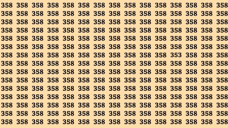 Observation Brain Test: If you have 50/50 vision find the Number 353 in 15 Seconds