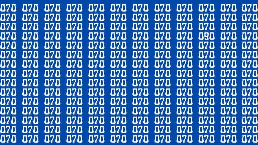 Observation Brain Test: If you have Hawk Eyes Find the Number 090 among 070 in 15 Secs