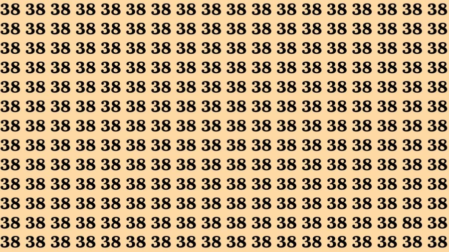 Observation Brain Test: If you have 50/50 vision find the Number 88 in 15 Seconds