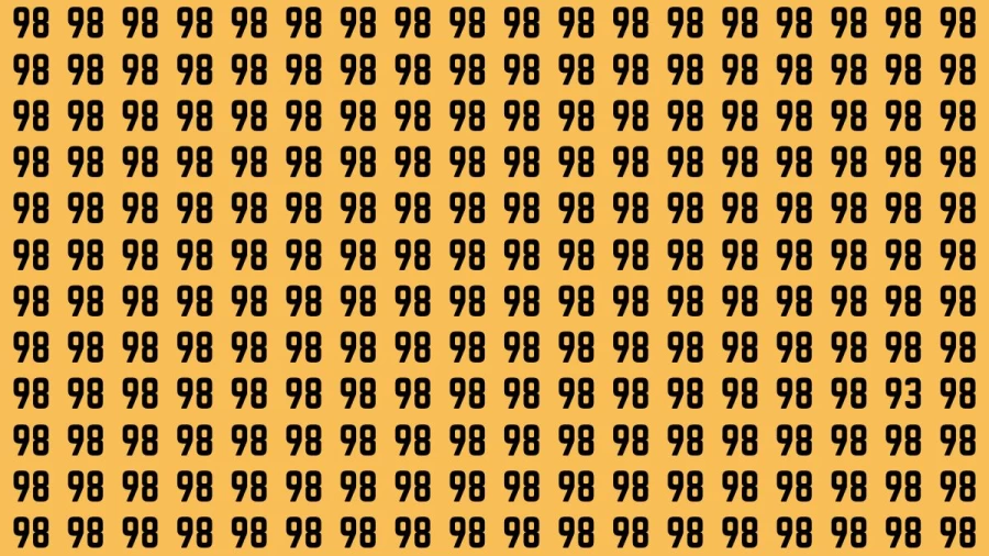 Observation Brain Test: If you have Sharp Eyes Find the Number 93 among 98 in 20 Secs