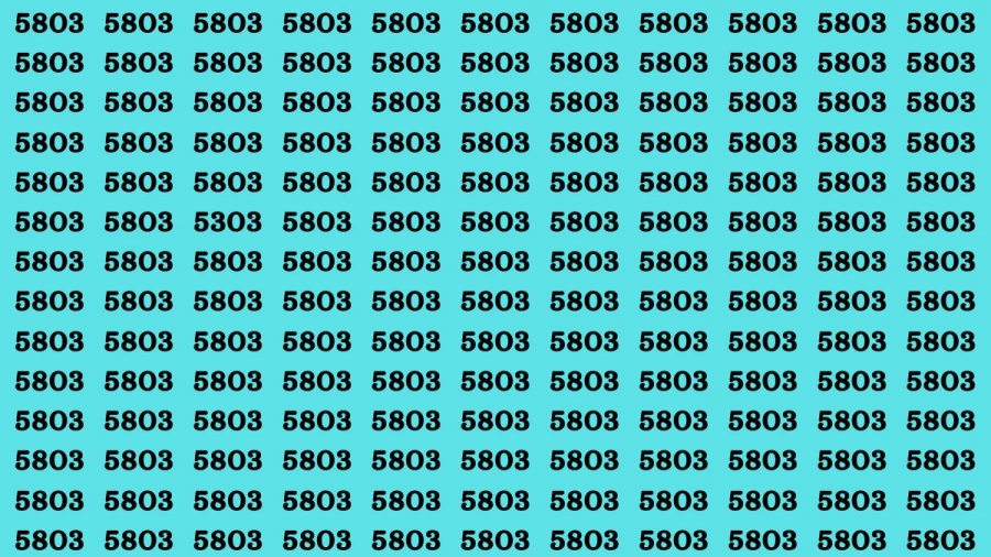 Brain Test: If you have Eagle Eyes Find the Number 5303 among 5803 in 15 Secs