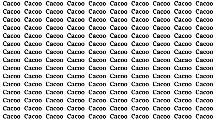 Brain Test: If you have Hawk Eyes Find the Word Cacao in 15 Secs