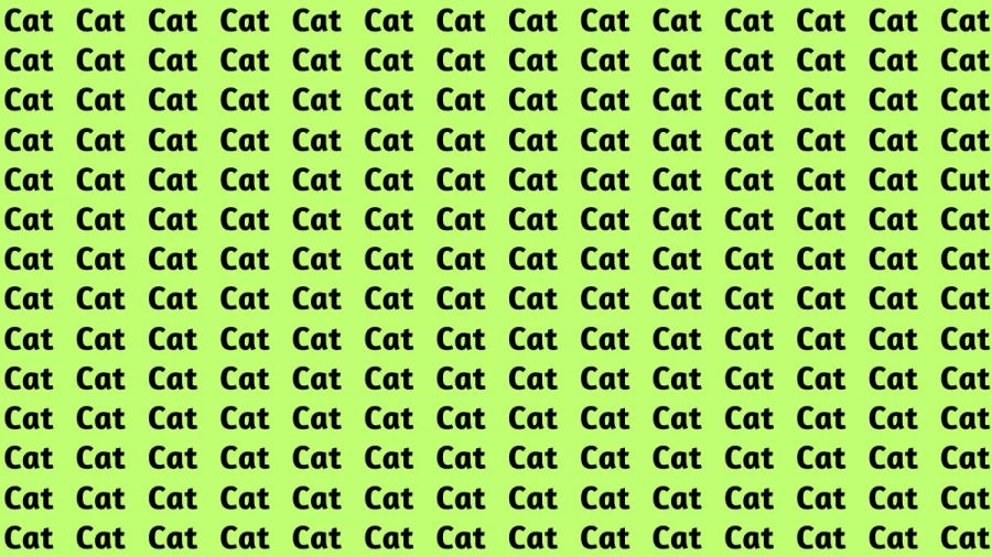 Observation Brain Test: If you have Sharp Eyes Find the Word Cut among Cat in 15 Secs