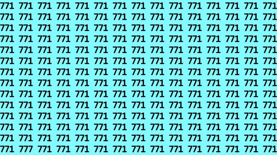 Observation Brain Test: If you have Keen Eyes Find the Number 777 among 771 in 15 Secs