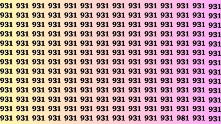 Observation Brain Test: If you have Eagle Eyes Find the Number 981 in 12 Secs