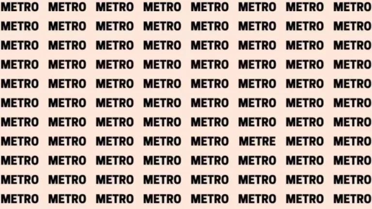 Observation Skill Test: If you have Hawk Eyes find the Word Metre among Metro in 20 Secs