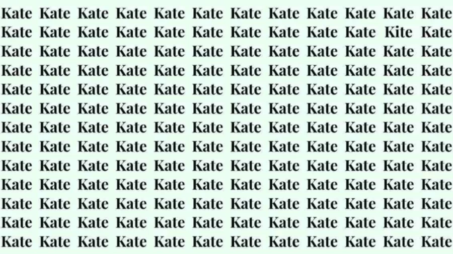 Observation Skill Test: If you have Sharp Eyes find the Word Kite among Kate in 20 Secs