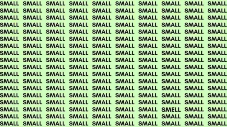 Observation Skill Test: If you have Eagle Eyes find the Word Smell among Small in 12 Secs