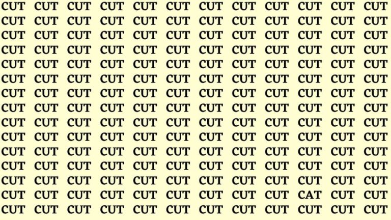 Brain Test: If you have Sharp Eyes Find the Word Cat among Cut in 18 Secs