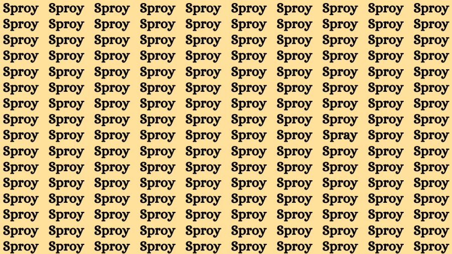 Brain Teaser: If you have Eagle Eyes Find the Word Spray in 12 Secs