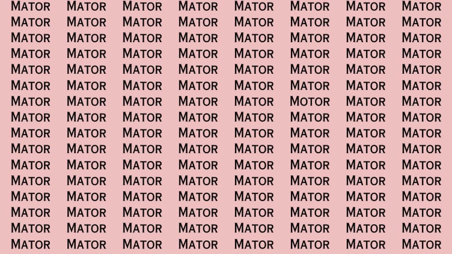 Observation Brain Test: If you have Eagle Eyes Find the Word Motor in 18 Secs