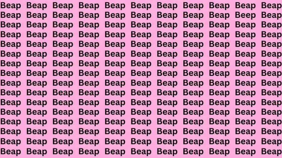 Observation Brain Test: If you have Sharp Eyes Find the Word Beep among Beap in 12 Secs