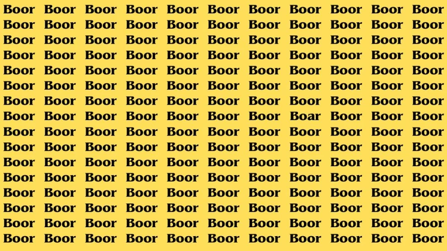 Brain Teaser: If you have Eagle Eyes Find the Word Boar among Boor in 14 Secs