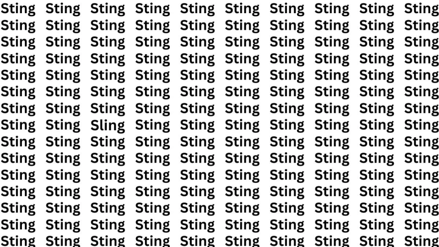 Brain Test: If you have Sharp Eyes Find the Word Sling among Sting in 20 Secs