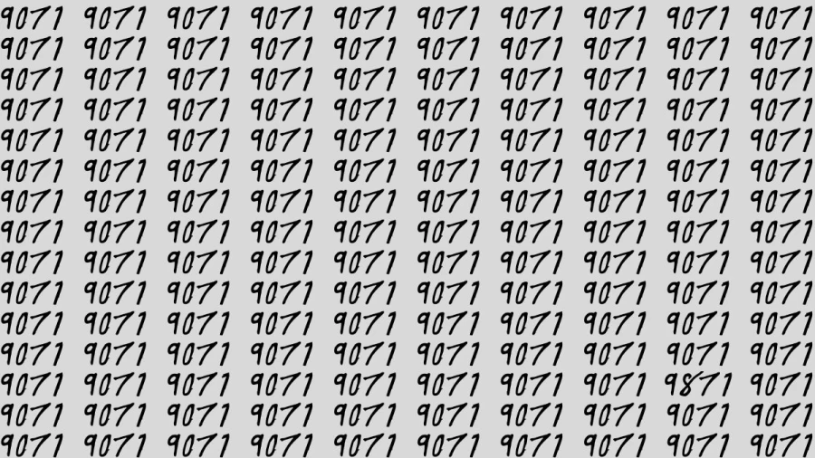 Observation Brain Test: If you have Sharp Eyes Find the Number 9871 among 9071 in 20 Secs