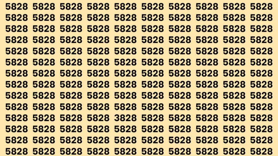 Observation Brain Test: If you have Hawk Eyes Find the Number 3828 among 5828 in 15 Secs