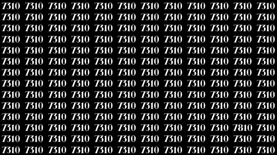 Observation Brain Test: If you have Hawk Eyes Find the Number 7810 among 7310 in 15 Secs