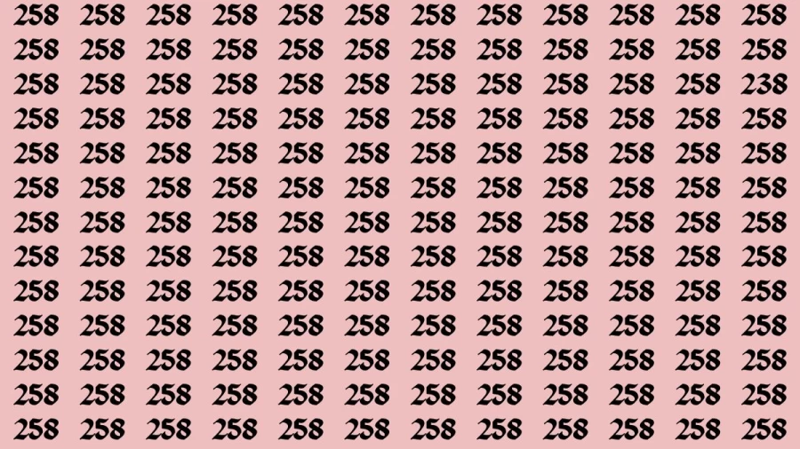 Brain Test: If you have Eagle Eyes Find the Number 238 among 258 in 15 Secs