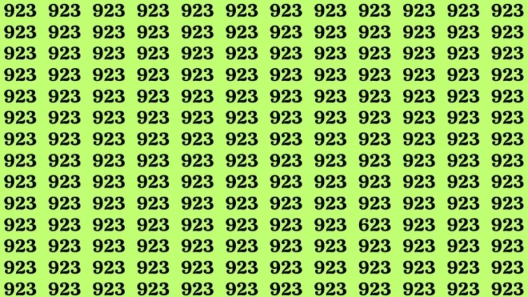 Observation Brain Test: If you have Eagle Eyes Find the Number 623 among 923 in 12 Secs