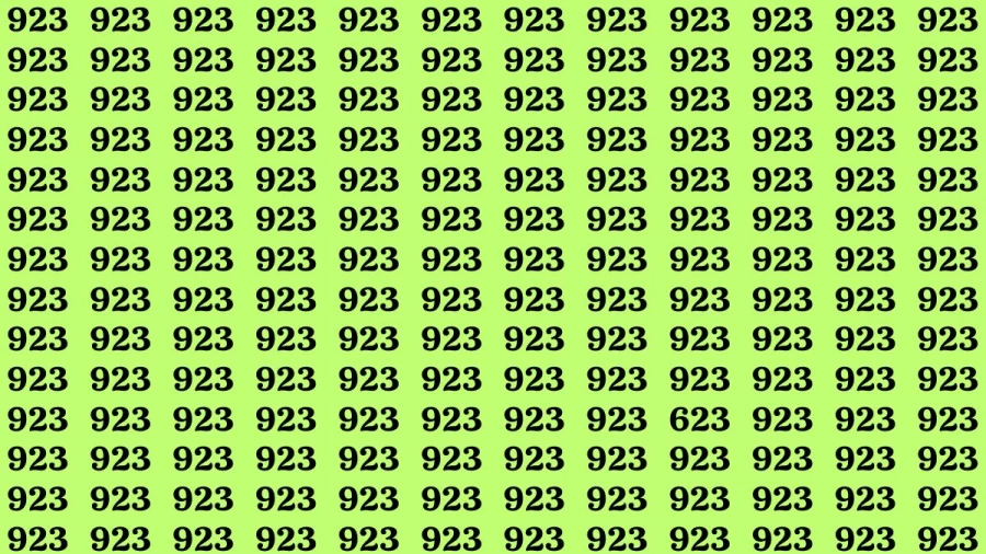 Observation Brain Test: If you have Eagle Eyes Find the Number 623 among 923 in 12 Secs