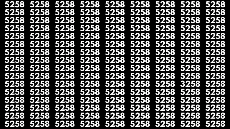 Observation Brain Test: If you have Sharp Eyes Find the Number 3258 among 5258 in 20 Secs