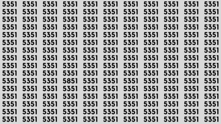 Observation Brain Test: If you have Hawk Eyes Find the Number 5851 among 5351 in 15 Secs