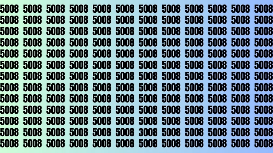 Observation Brain Test: If you have Keen Eyes Find the Number 3008 among 5008 in 15 Secs