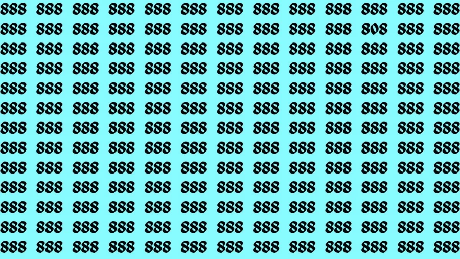 Observation Skill Test: If you have 50/50 vision find the Number 808 in 15 Seconds