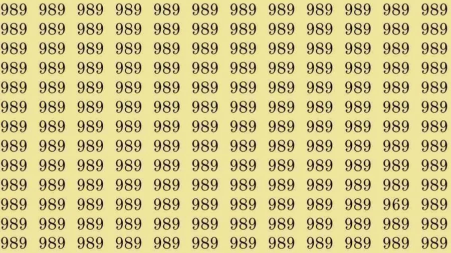 Optical Illusion: If you have sharp eyes find 969 among 989 in 5 Seconds?