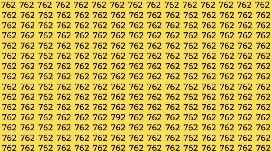 Optical Illusion: If you have Sharp Eyes find the Number 792 among 762 in 8 Seconds