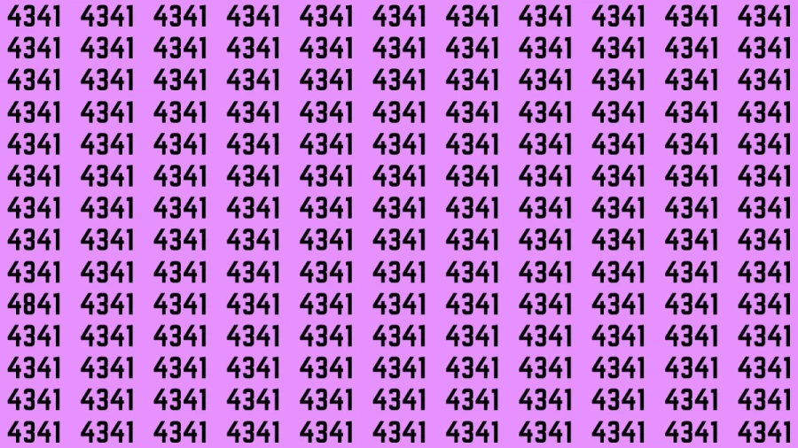 Observation Brain Test: If you have Sharp Eyes Find the Number 4841 among 4341 in 20 Secs