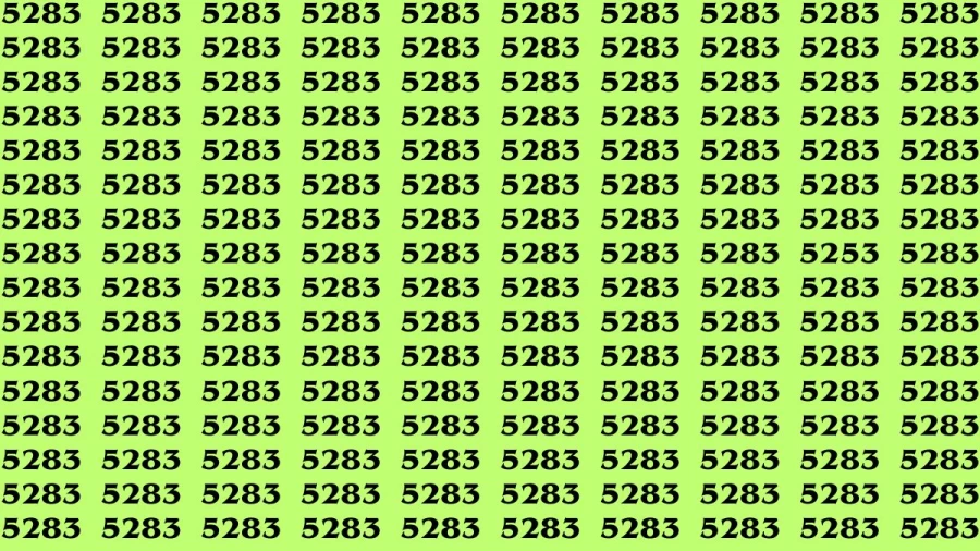 Observation Brain Test: If you have Hawk Eyes Find the Number 5253 among 5283 in 15 Secs