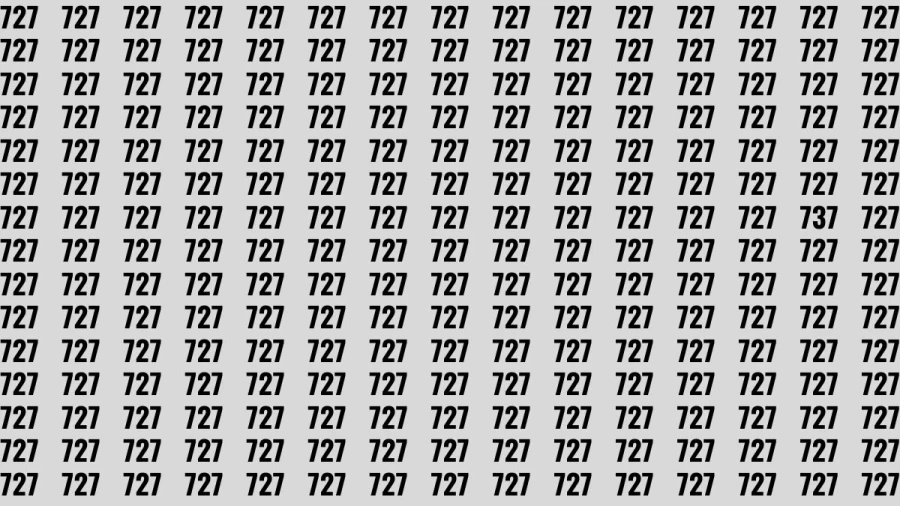 Observation Brain Test: If you have Eagle Eyes Find the Number 737 among 727 in 12 Secs