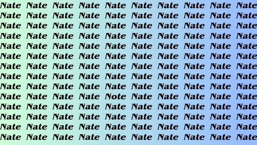 Brain Test: If you have Hawk Eyes Find the Word Note among Nate in 15 Secs