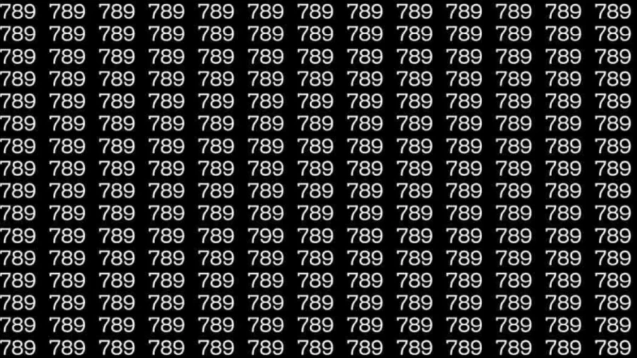 Optical Illusion: If you have eagle eyes find 799 among 789 in 7 Seconds?