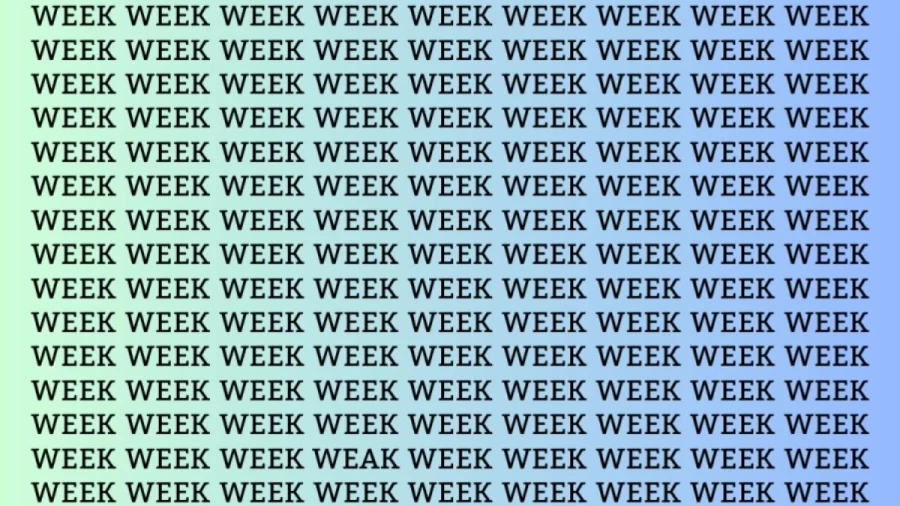 Observation Skill Test: If you have Eagle Eyes find the Word Weak among Week in 10 Seconds