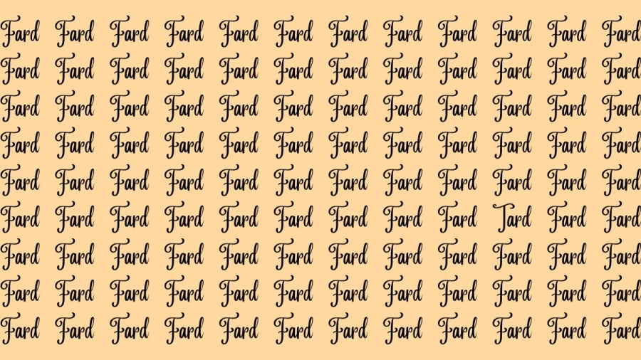 Brain Teaser: If you have Hawk Eyes Find the Word Tard among Fard in 15 Secs