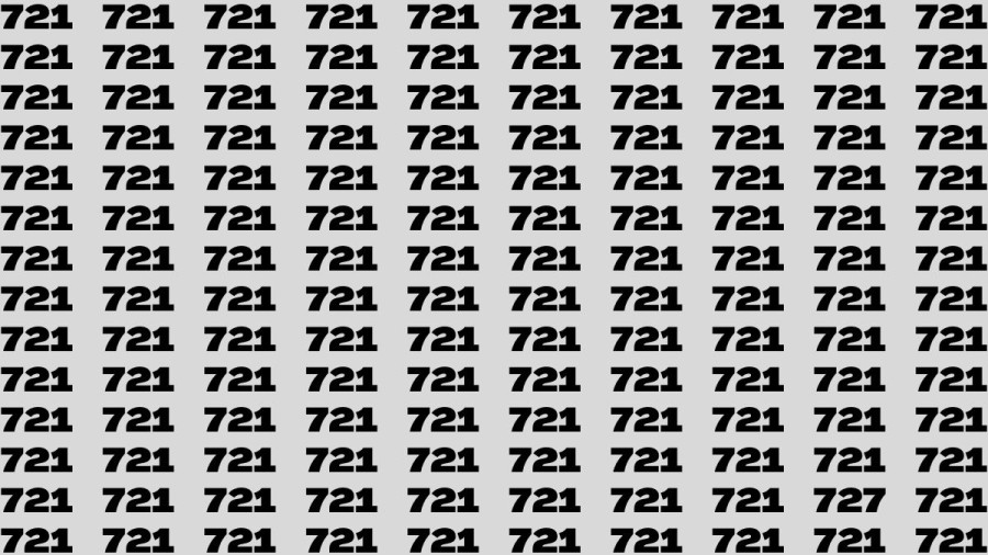 Brain Test: If you have Eagle Eyes Find the Number 727 among 721 in 15 Secs