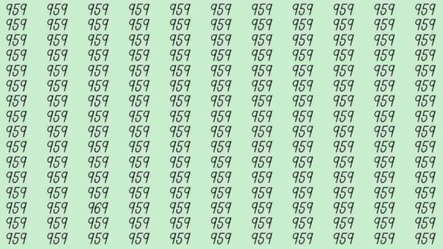 Optical Illusion: If you have sharp eyes find 969 among 959 in 10 Seconds?