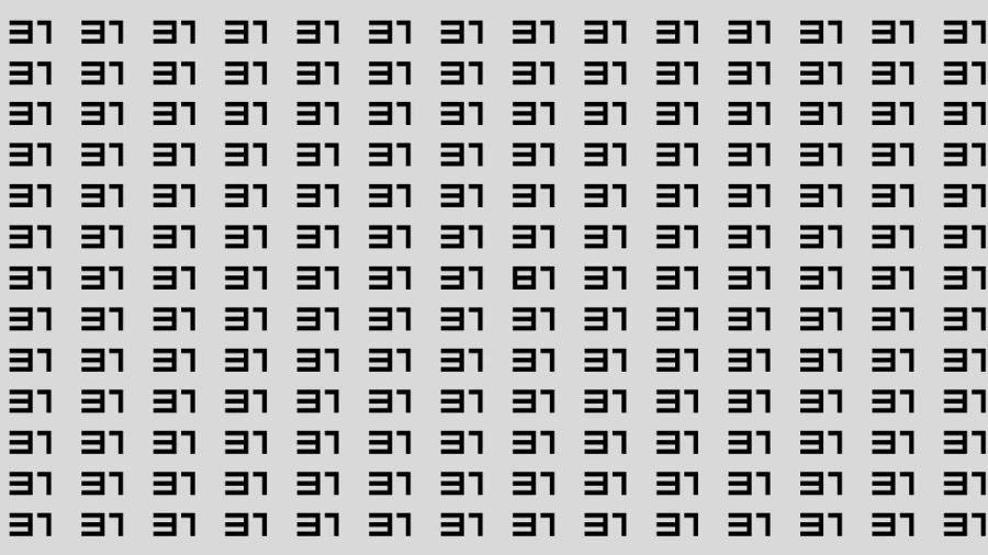 Observation Brain Test: If you have Keen Eyes Find the Number 81 among 31 in 15 Secs