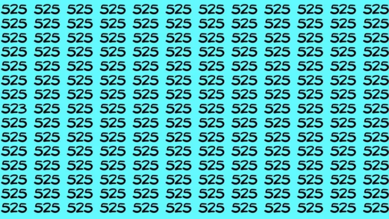 Observation Brain Test: If you have Eagle Eyes Find the Number 523 among 525 in 12 Secs