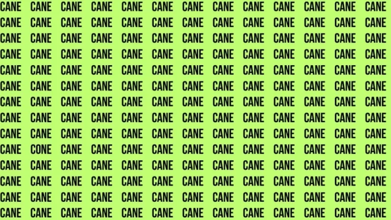 Observation Brain Test: If you have Eagle Eyes Find the Word Cone among Cane in 12 Secs