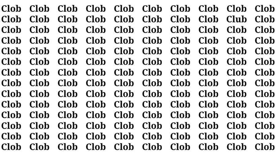 Brain Teaser: If you have Eagle Eyes Find the Word Club in 15 Secs