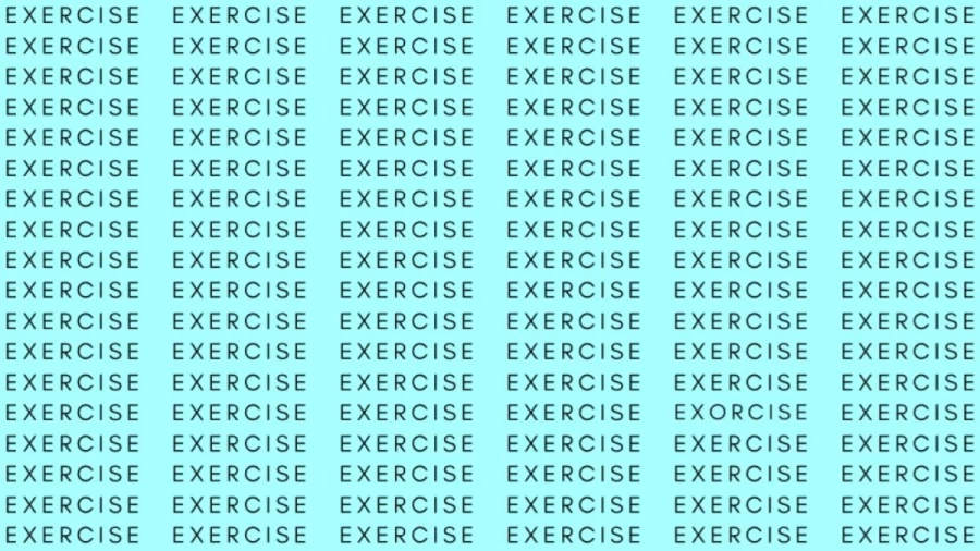 Optical Illusion: If you have Eagle Eyes find the word Exorcise among Exercise in 12 Secs