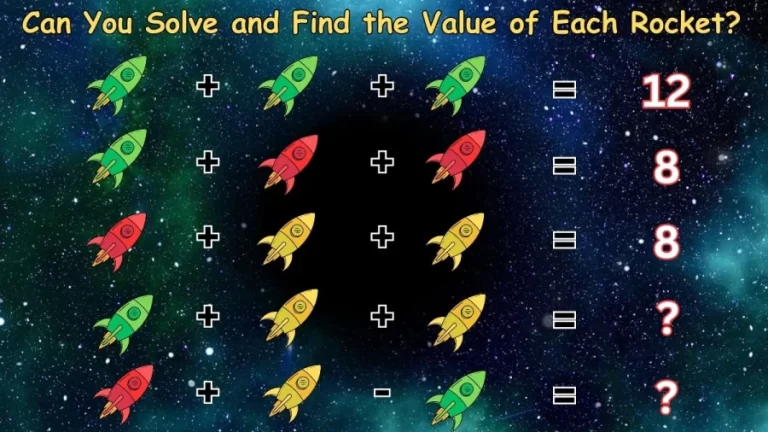 Brain Teaser: Can You Solve and Find the Value of Each Rocket?