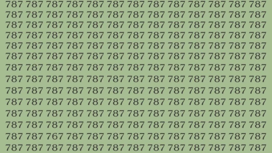 Observation Skills Test: If you have Sharp Eyes Find the number 767 among 787 in 15 Secs