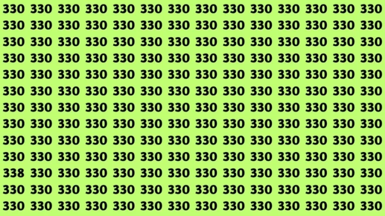 Brain Test: If you have Eagle Eyes Find the Number 338 in 15 Secs